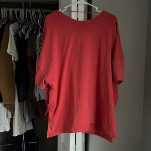 Free People Movement Red Oversized Lounge Top, NWOT